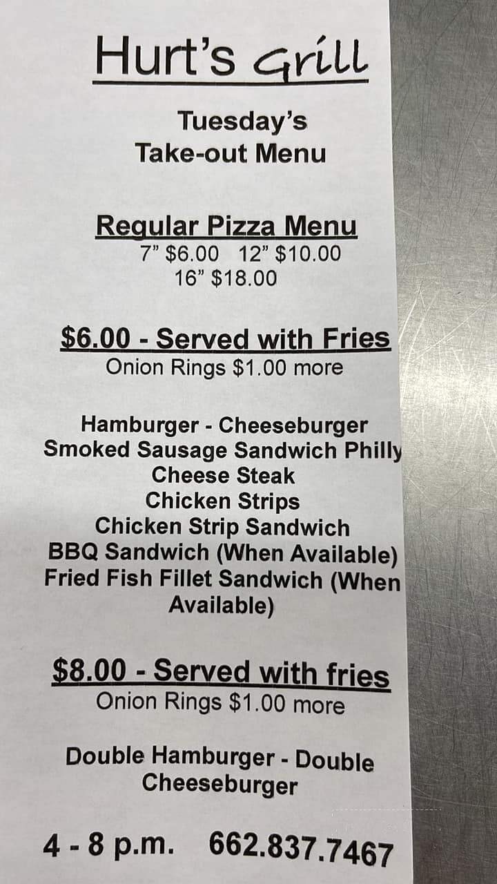 Hurt's Grill - Ripley, MS menu_pic