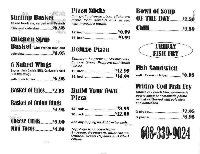 Jack Pine Saloon - Adams, WI menu_pic