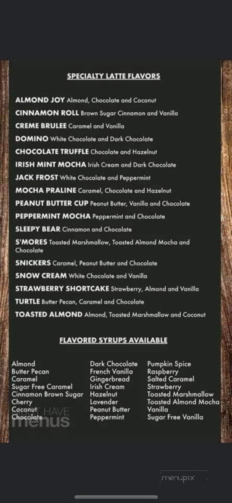 Luxe Espresso and Wine Bar - Summerville, SC menu_pic