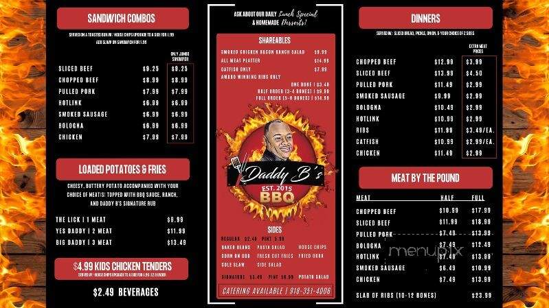 Daddy Bs BBQ - Okmulgee, OK menu_pic