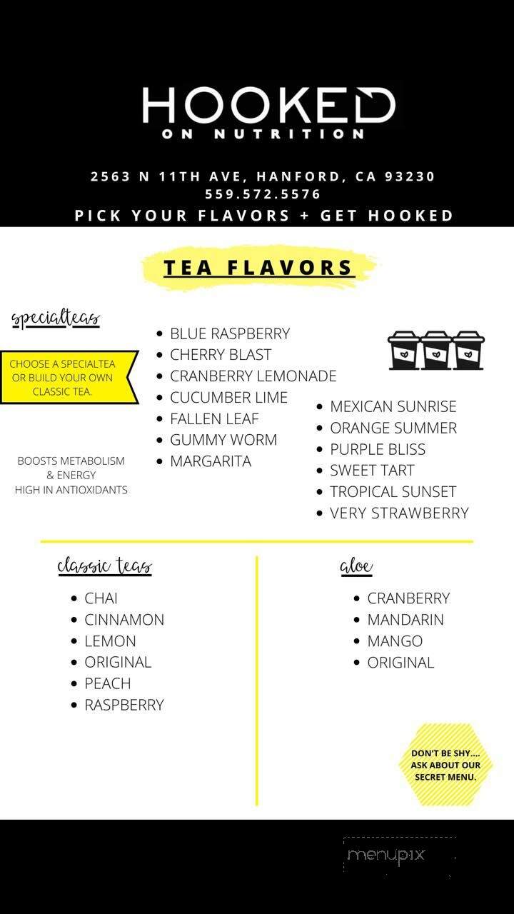 Hooked On Nutrition - Hanford, CA menu_pic