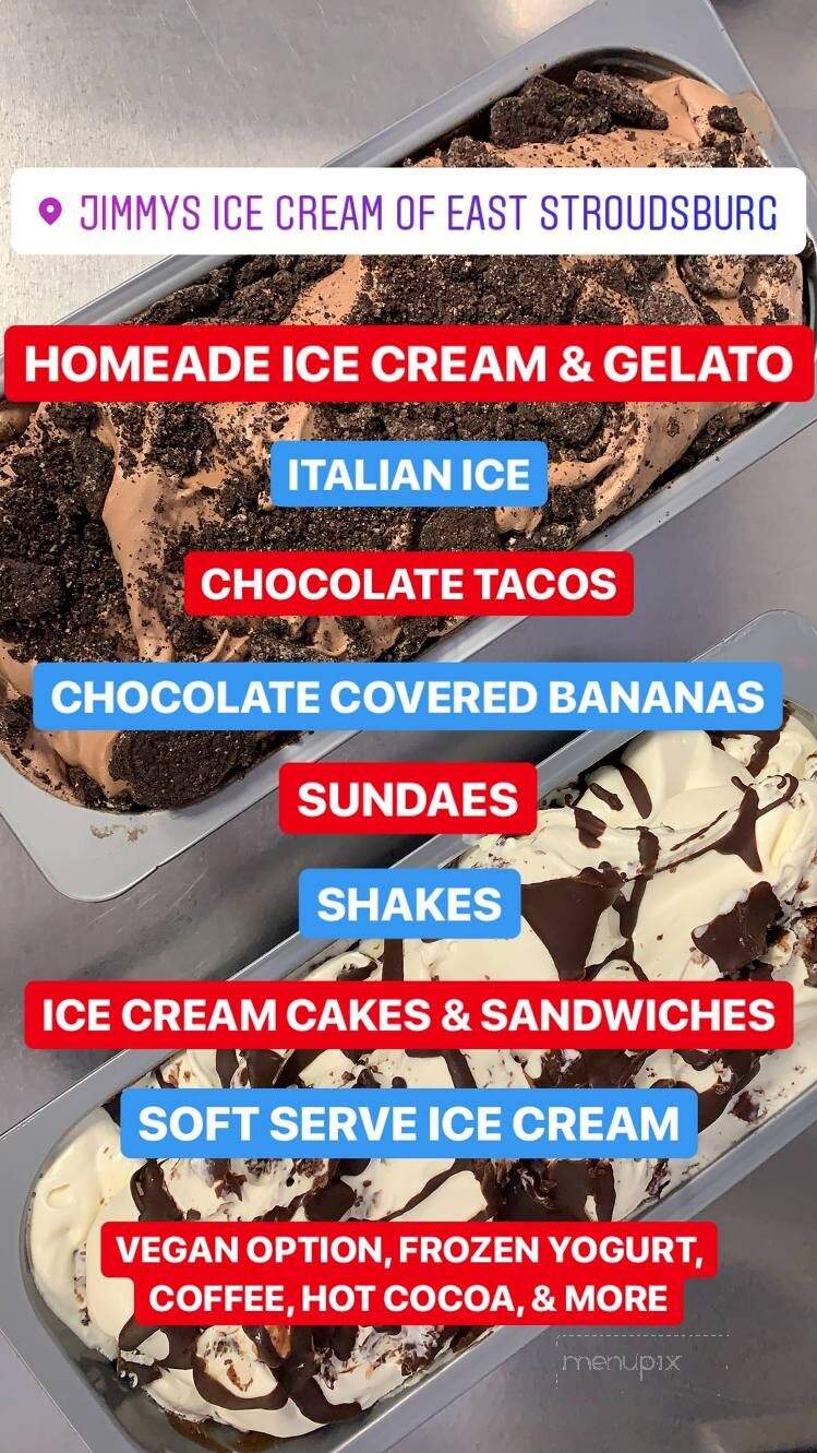 Jimmy's Ice Cream - East Stroudsburg, PA menu_pic
