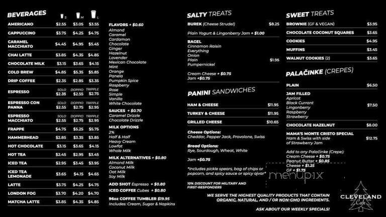 Cleveland Cafe - Alpine, CA menu_pic