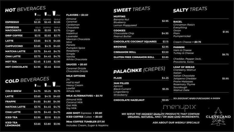 Cleveland Cafe - Alpine, CA menu_pic