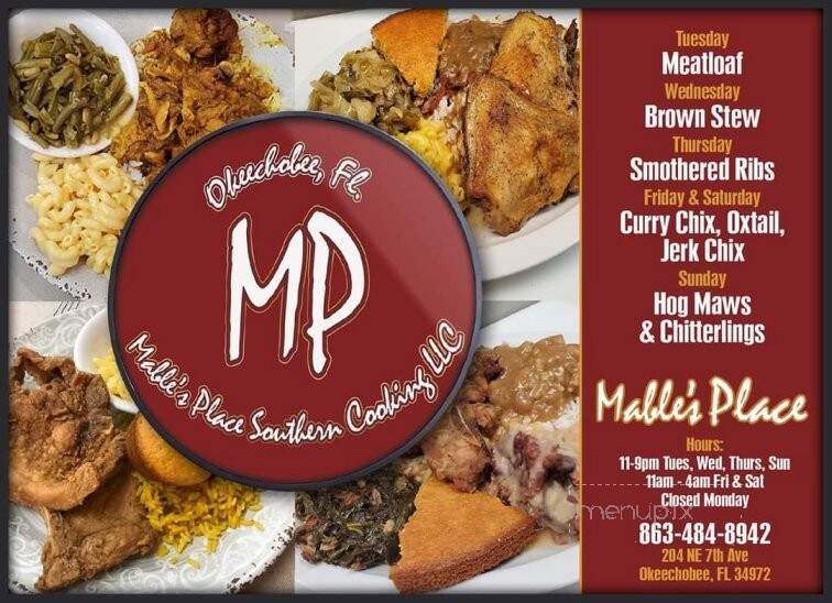 Mable's Place - Okeechobee, FL menu_pic