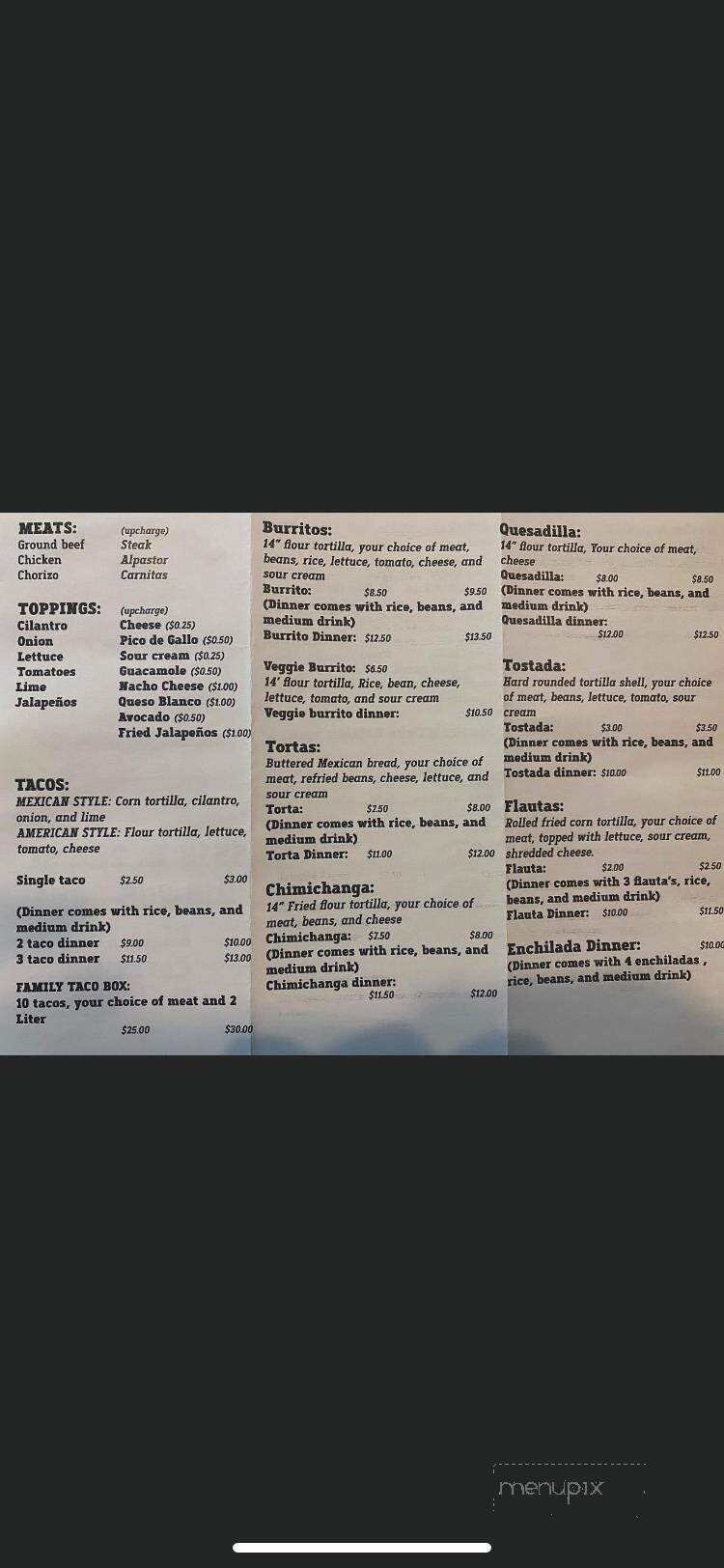 Mi Gordito - Loves Park, IL menu_pic