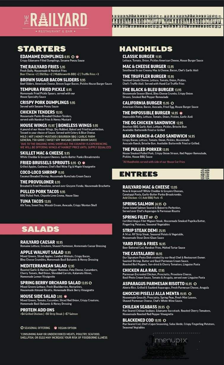 The Railyard - Scranton, PA menu_pic