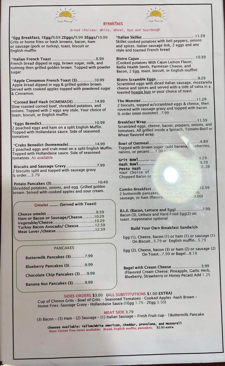 Roberto's Bistro - Fleming Island, FL menu_pic