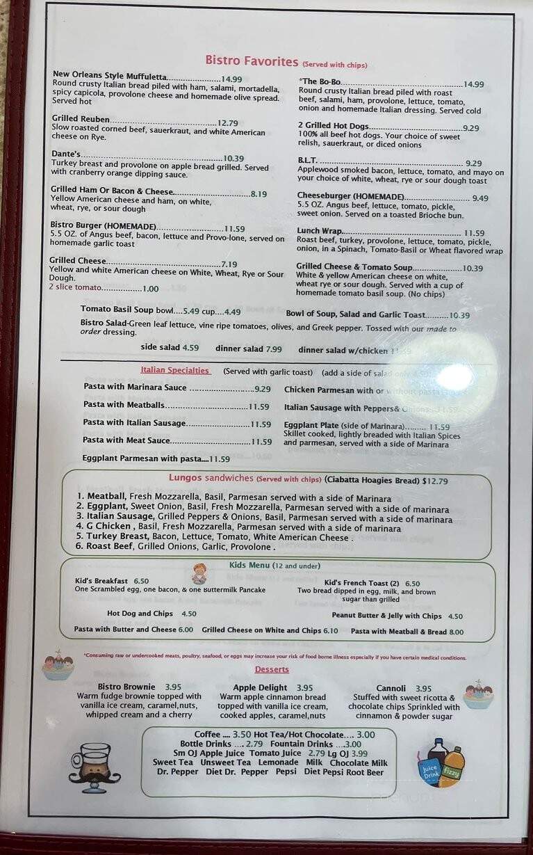 Roberto's Bistro - Fleming Island, FL menu_pic