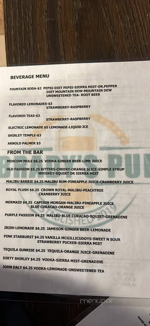 Brady's Pub - Sheldon, IA menu_pic