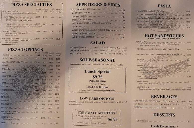 Village Pizza - Mount Brydges, ON menu_pic