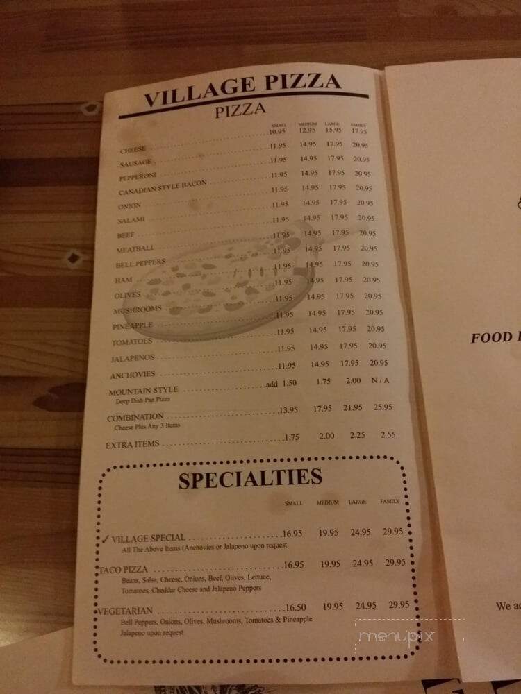 Village Pizza - Mount Brydges, ON menu_pic