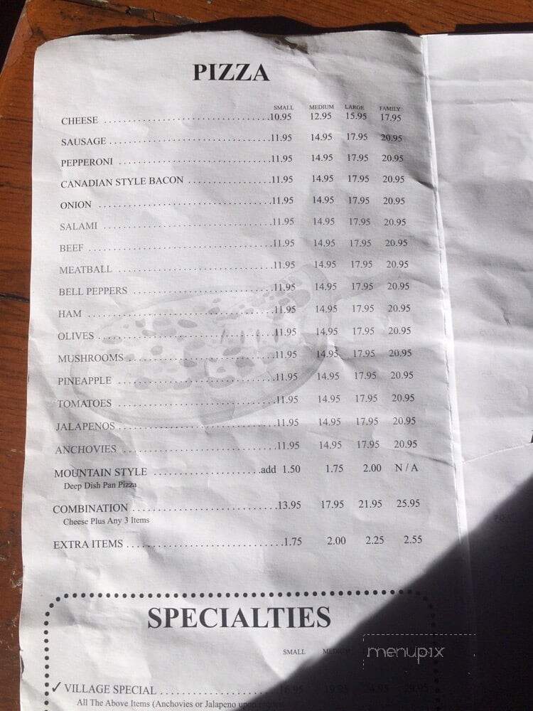 Village Pizza - Mount Brydges, ON menu_pic
