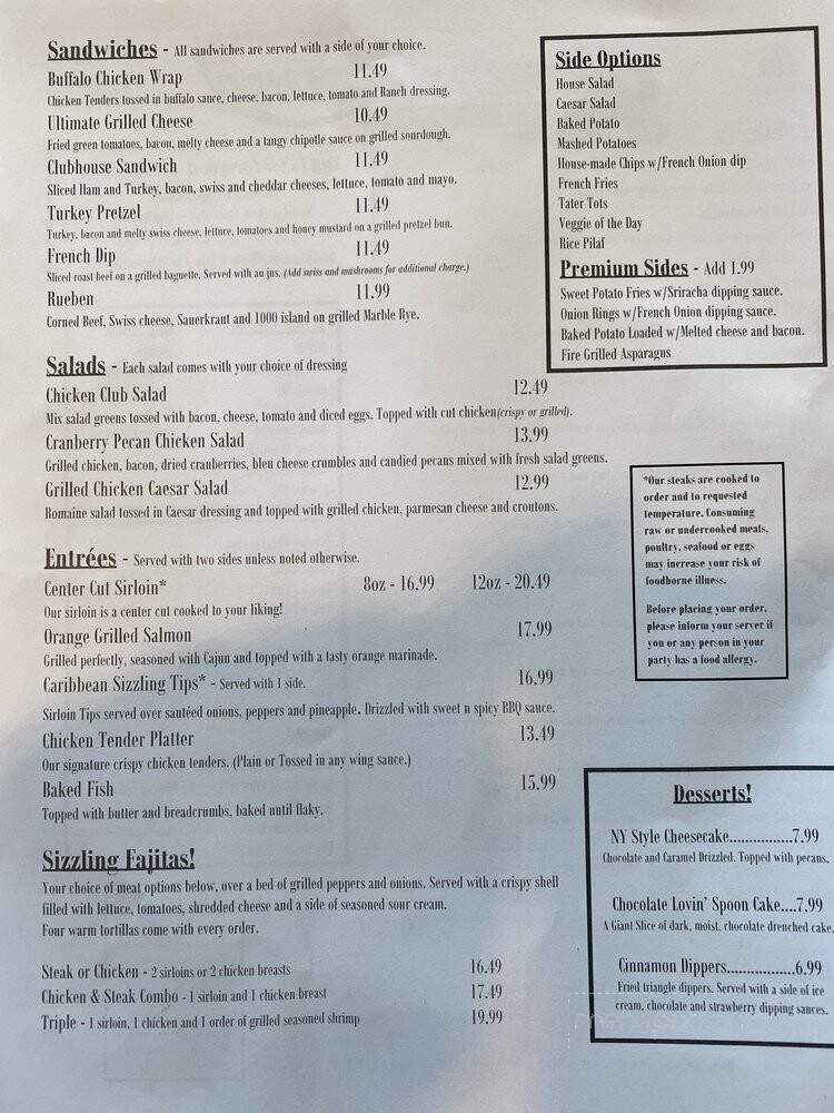 Ground Round Grill & Bar - Perrysburg, OH menu_pic