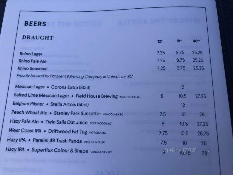 Earls Kitchen + Bar - Burnaby, BC menu_pic