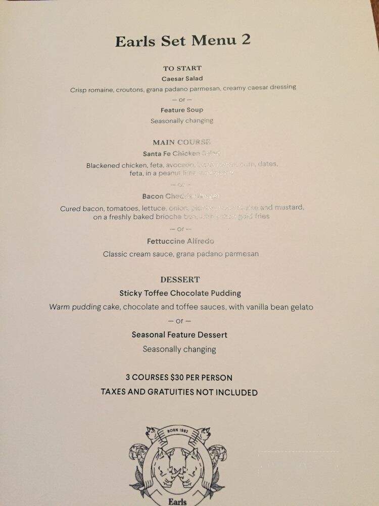 Earls Kitchen + Bar - Burnaby, BC menu_pic