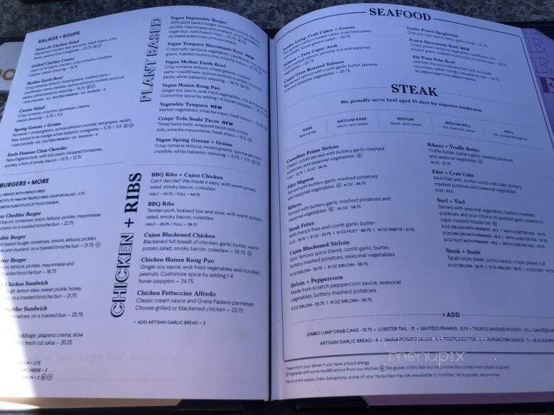 Earls Kitchen + Bar - Burnaby, BC menu_pic