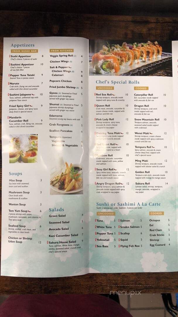 Sakura - Ludlow, MA menu_pic