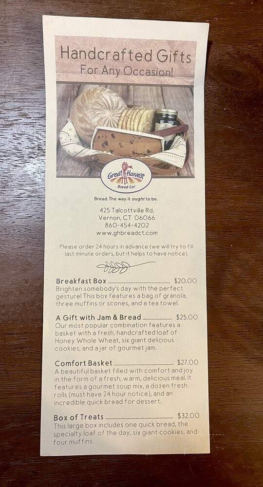 Great Harvest Bread Co. - Vernon, CT menu_pic