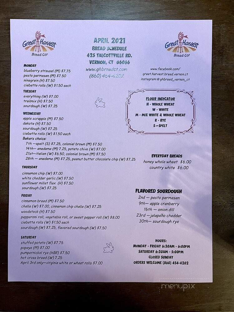 Great Harvest Bread Co. - Vernon, CT menu_pic