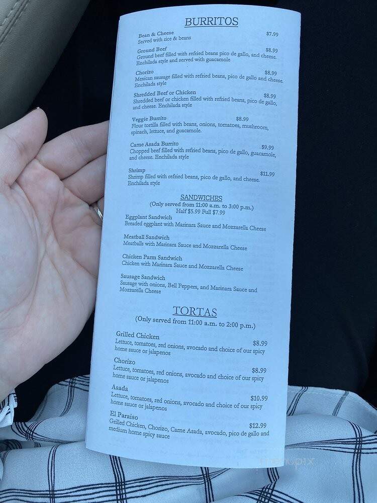 El Paraiso - Chino Valley, AZ menu_pic