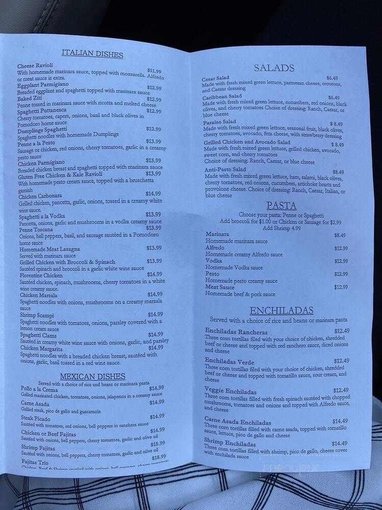 El Paraiso - Chino Valley, AZ menu_pic
