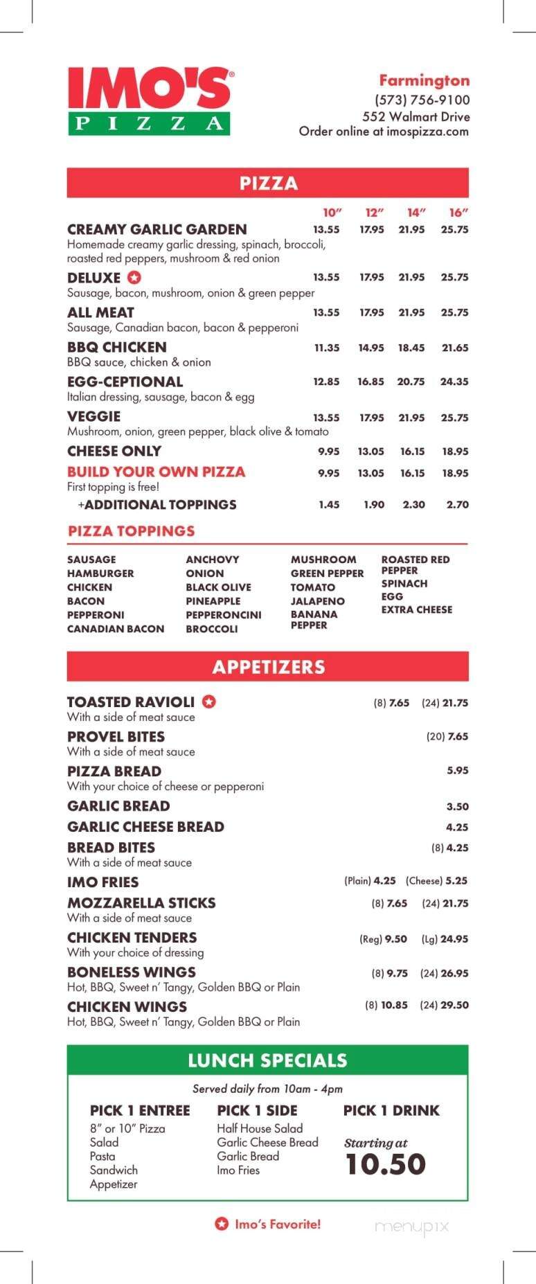 Imo's Pizza - Farmington, MO menu_pic