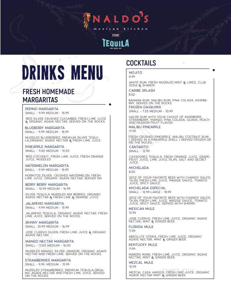 Naldo's Mexican kitchen - The Villages, FL menu_pic