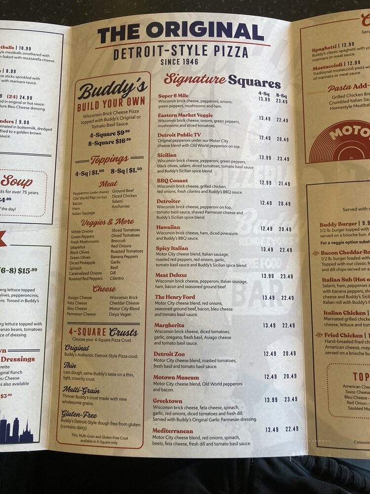 Buddy's Pizza - Lansing, MI menu_pic