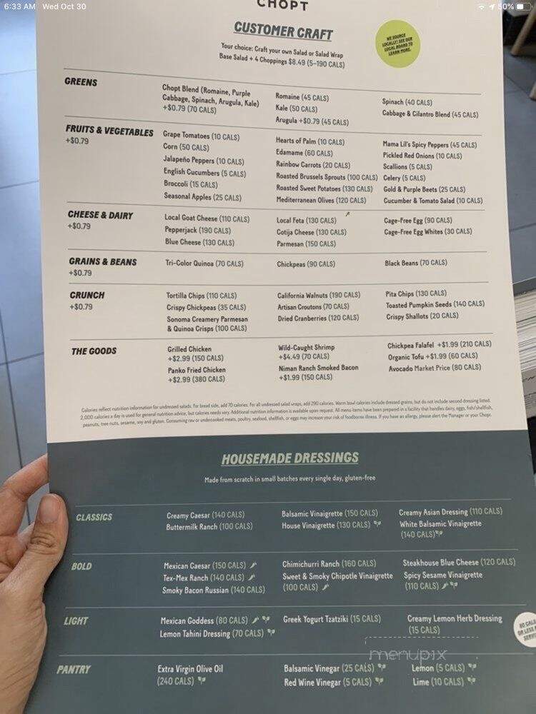 Chopt Creative Salad Co. - Annapolis, MD menu_pic