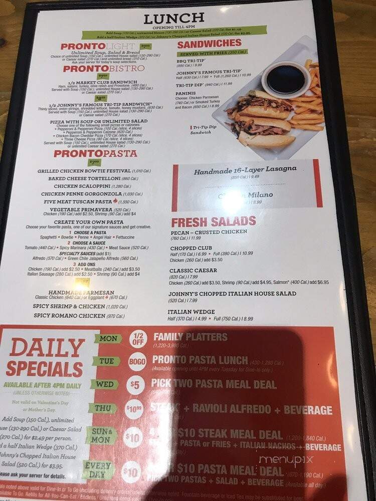 Johnny Carino's Italian - Greenwood, IN menu_pic