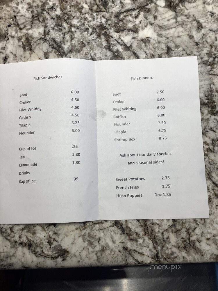 Fish House - Mullins, SC menu_pic