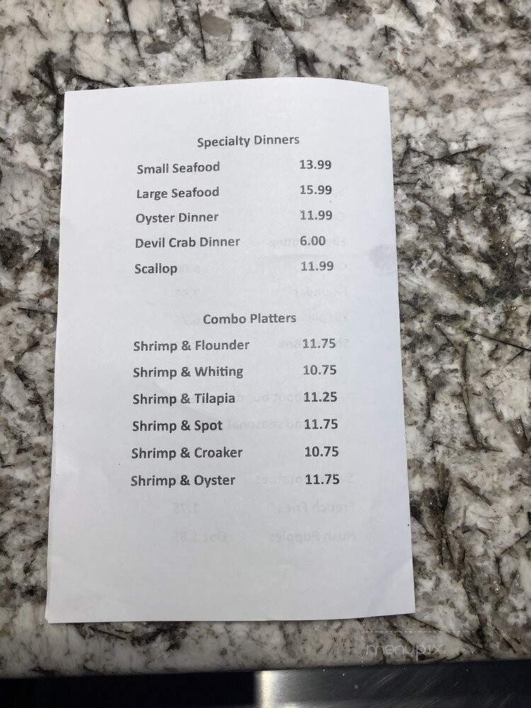 Fish House - Mullins, SC menu_pic