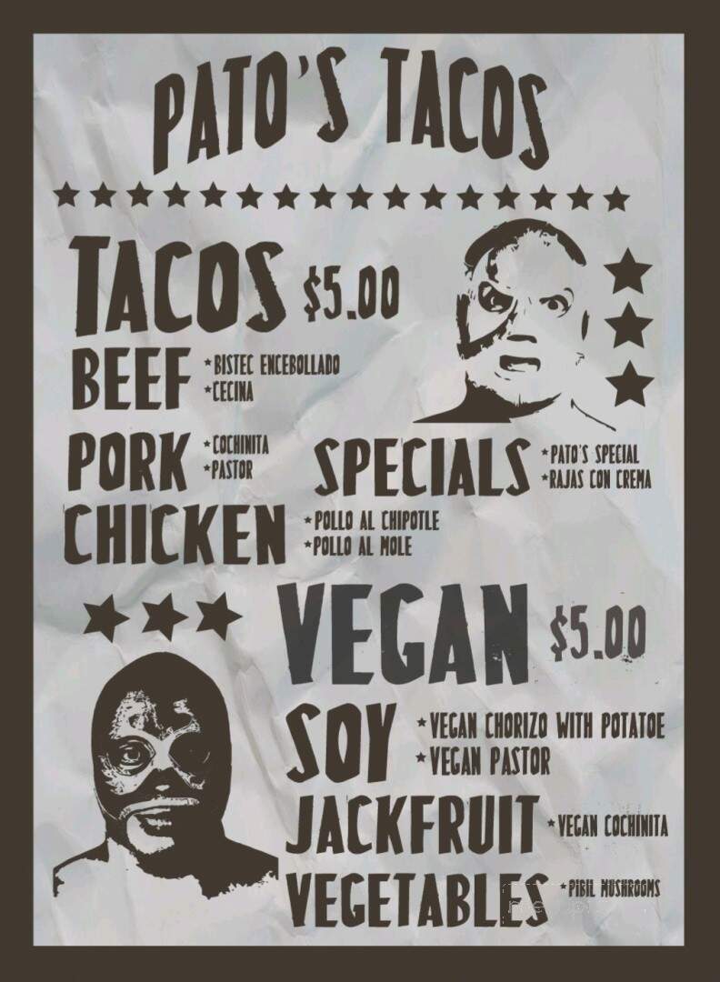 Pato's Tacos - Denver, CO menu_pic