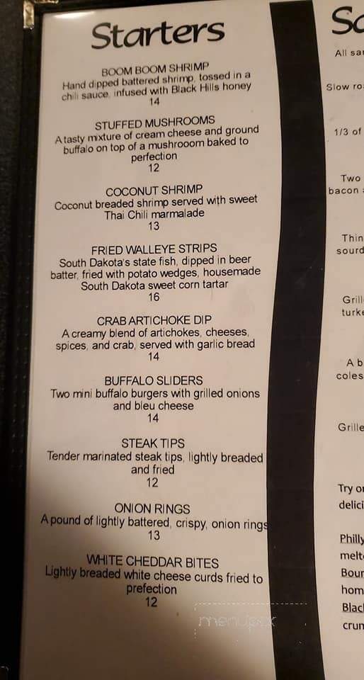 Captain's Table - Custer, SD menu_pic