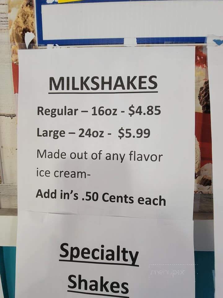 Fractured Banana Ice Cream Shop - Hancock, MD menu_pic