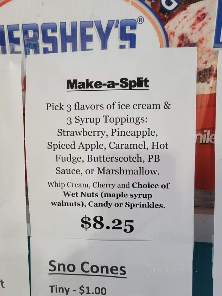 Fractured Banana Ice Cream Shop - Hancock, MD menu_pic
