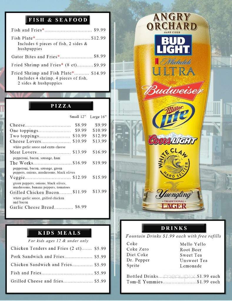 Mitchell Creek Marina - Allons, TN menu_pic