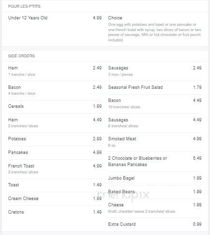 La Barbie's Restaurant - Dorval, QC menu_pic