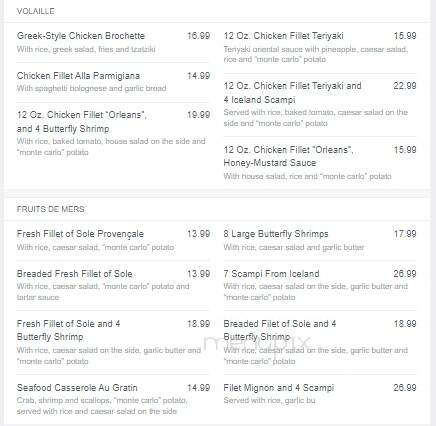 La Barbie's Restaurant - Dorval, QC menu_pic