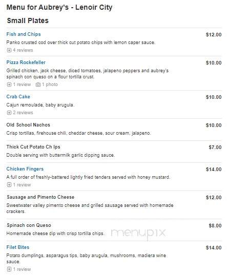 Aubrey's - Lenoir City, TN menu_pic