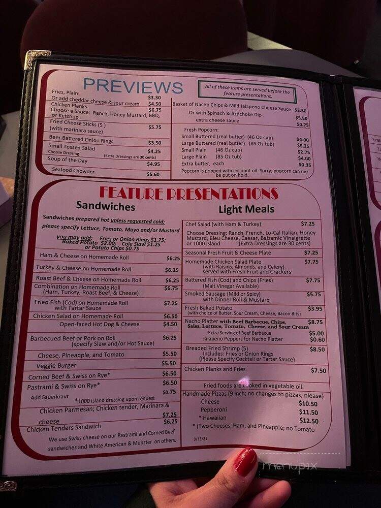 Commodore Theatre - Portsmouth, VA menu_pic