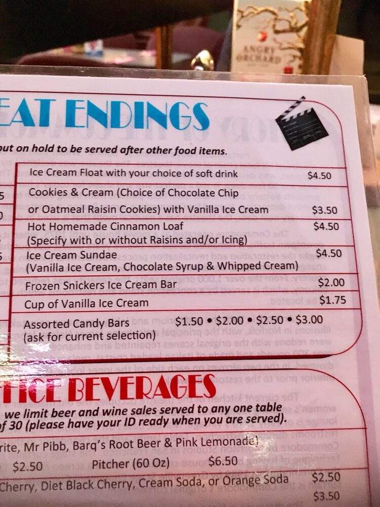 Commodore Theatre - Portsmouth, VA menu_pic