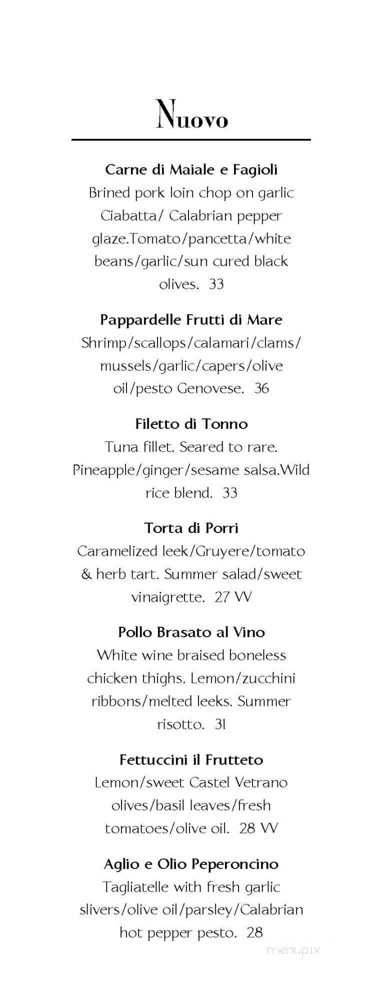 Bistro 54 Italiano - Perth, ON menu_pic