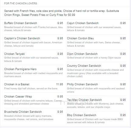 Captain's Table - Monroe, NY menu_pic