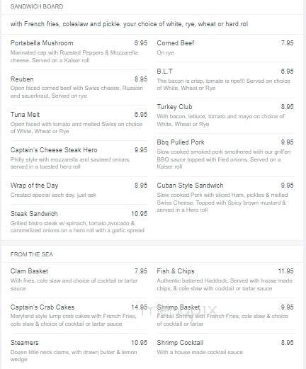 Captain's Table - Monroe, NY menu_pic