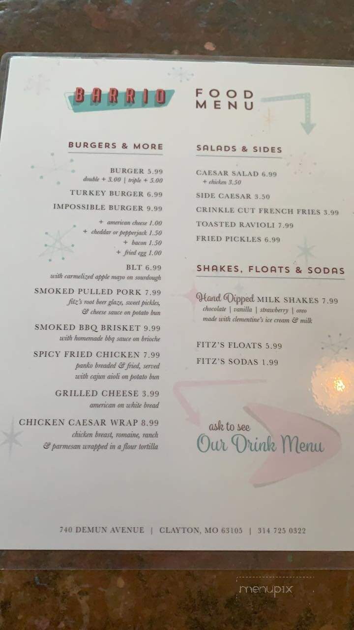 Barrio - Clayton, MO menu_pic
