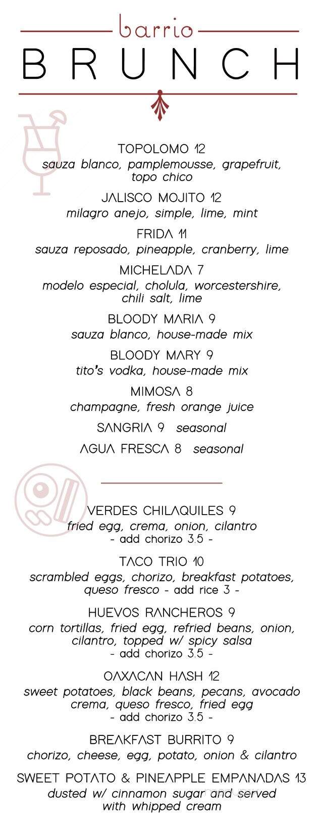 Barrio - Clayton, MO menu_pic