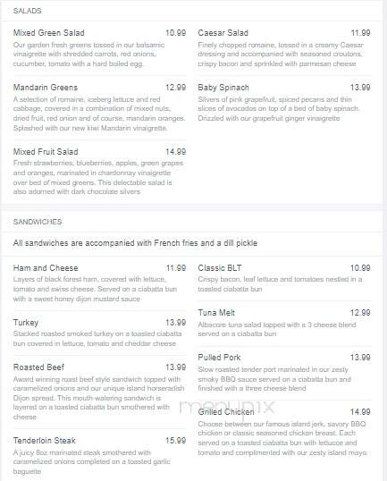 Carousel Cafe - Toronto Islands, ON menu_pic