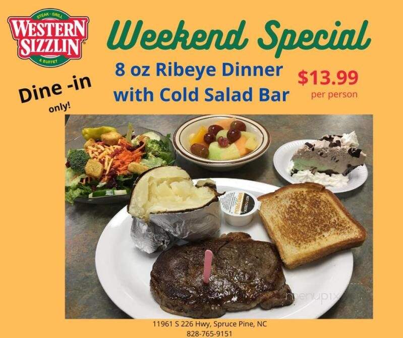 Western Sizzlin Steak & More - Spruce Pine, NC menu_pic